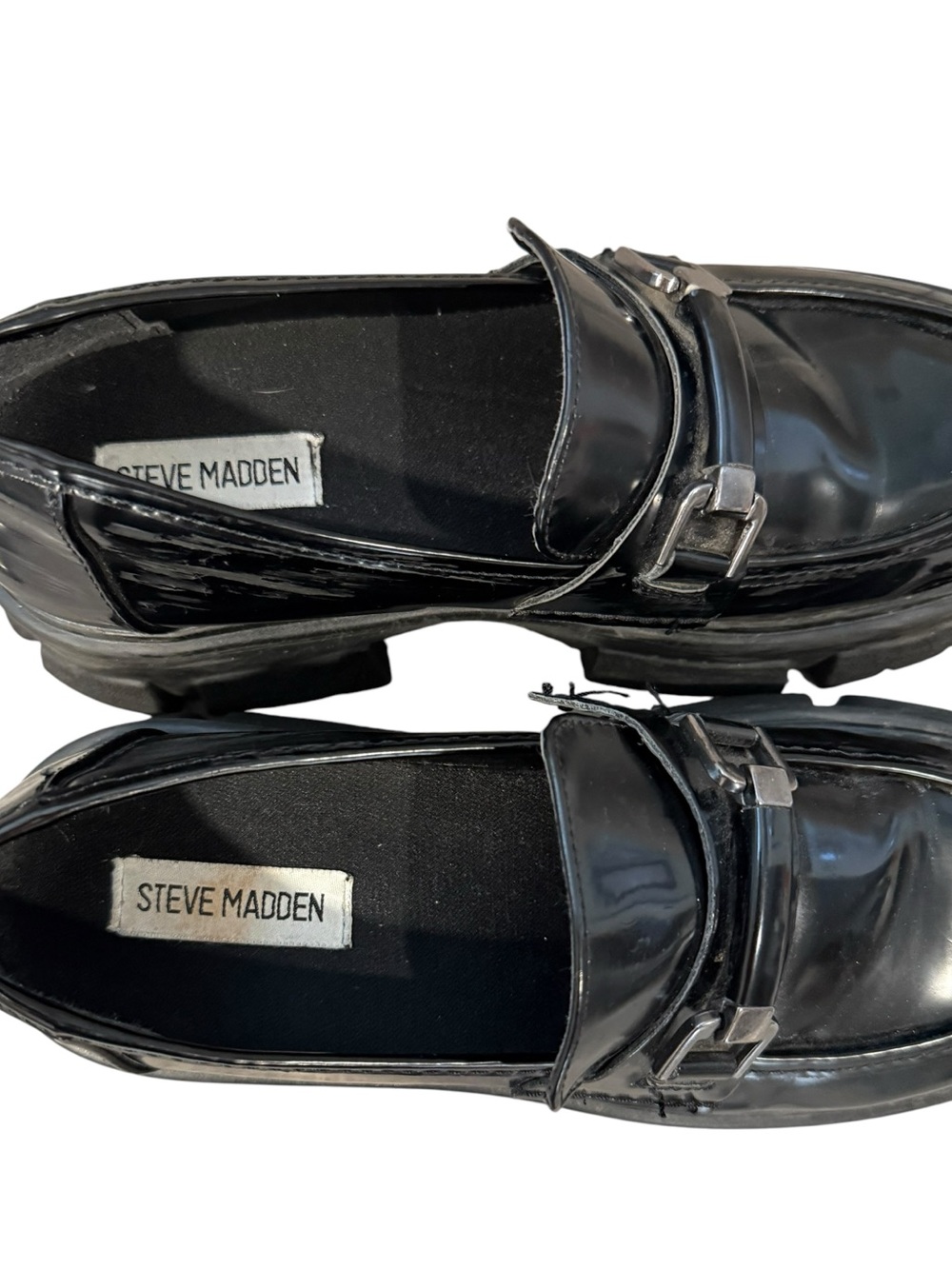 Steve Madden Chunky Platform Patent Faux Leather Shoes for Women, Size 8. - Picture 6 of 10